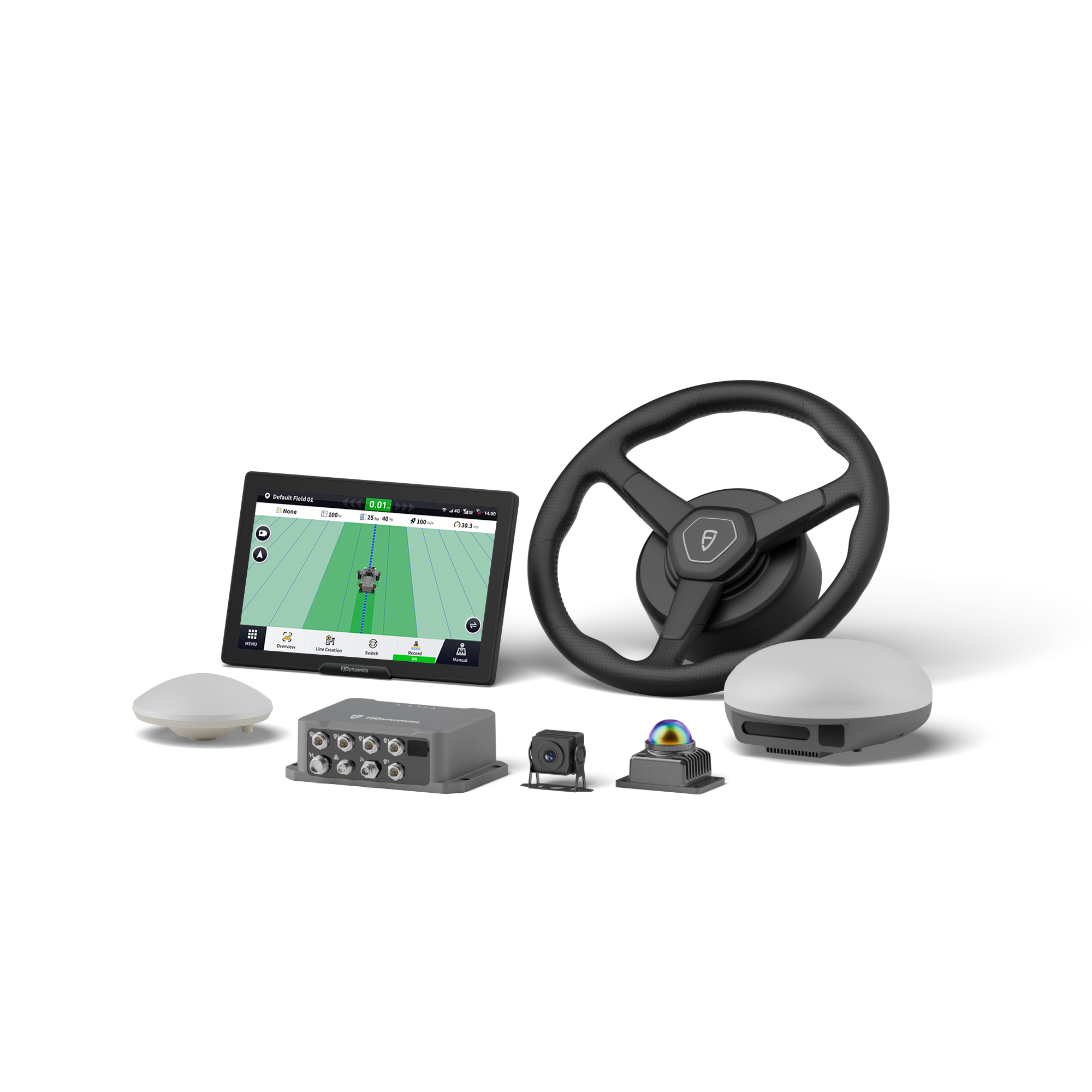 ATX auto steering kit and its seven hardware components